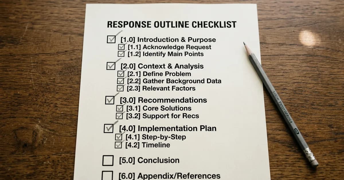 RFP response template (and tender / RFQ outlines)